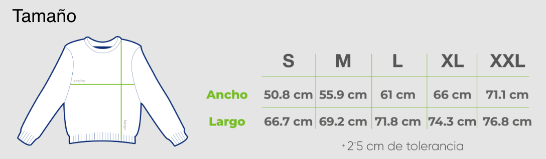 Sudadera blanca marga larga cuello redondo Unisex