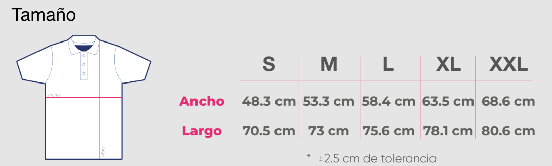 Playera blanca tipo polo para hombre (logo solo en frente)