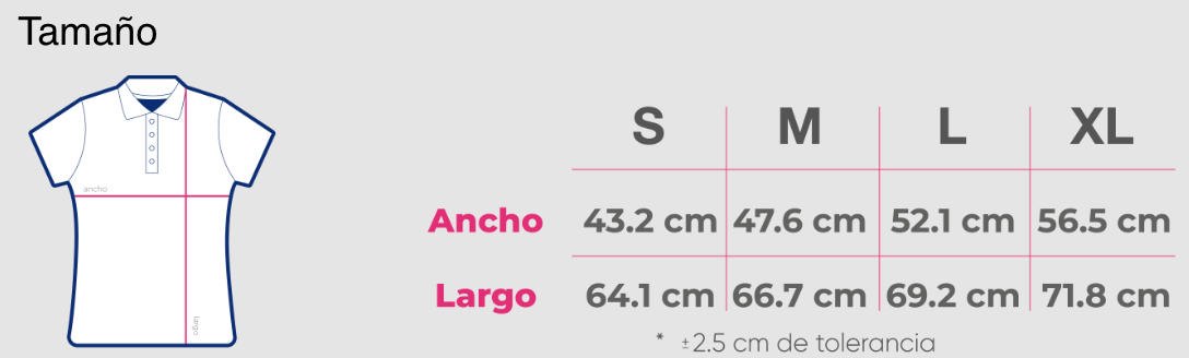 Playera blanca tipo polo para mujer (logo solo en frente)
